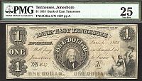 Tennessee, Jonesboro (Knoxville) The Bank of East Tennessee, 1855, $1, VF, 1637, PMG-25